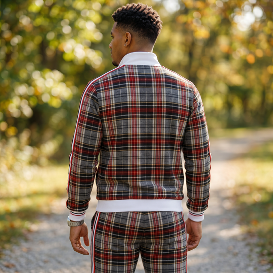 Men's Tracksuit - Slim Fit - Zip Jacket - Stripes