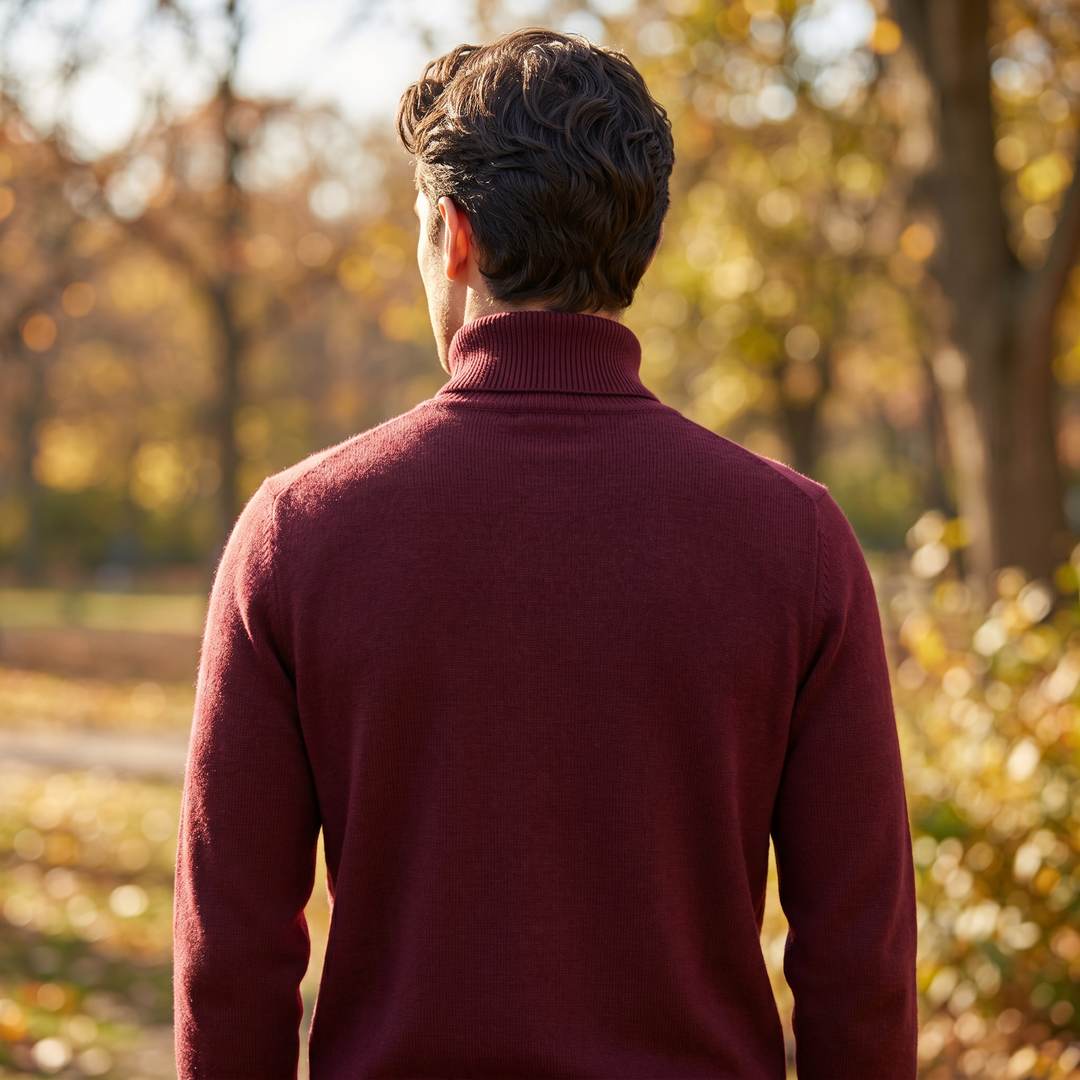 Turtleneck Sweater | Men's Slim Fit Knit, Classic Minimal Business Casual