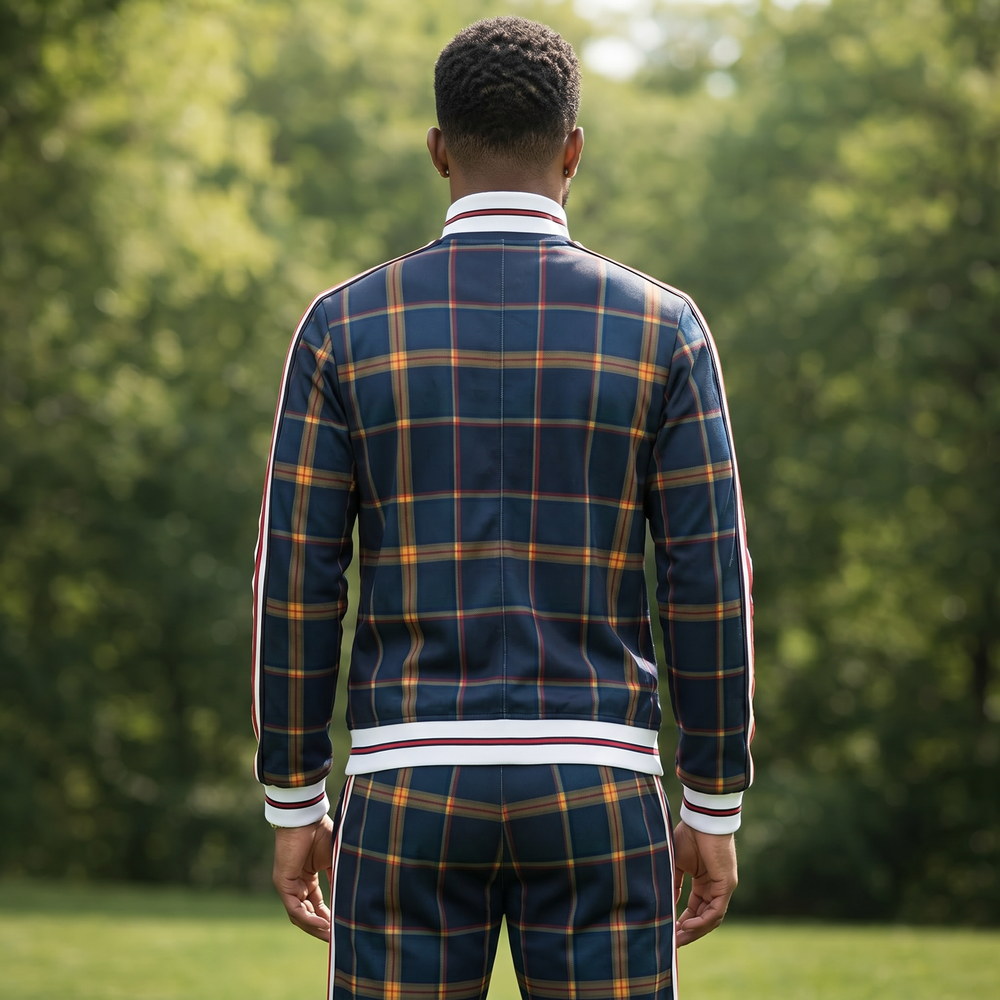 Men's Tracksuit - Slim Fit - Zip Jacket - Stripes