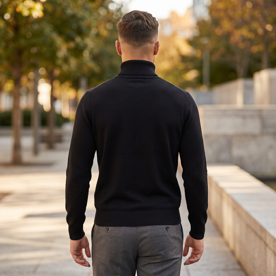 Turtleneck Sweater | Men's Slim Fit Knit, Classic Minimal Business Casual