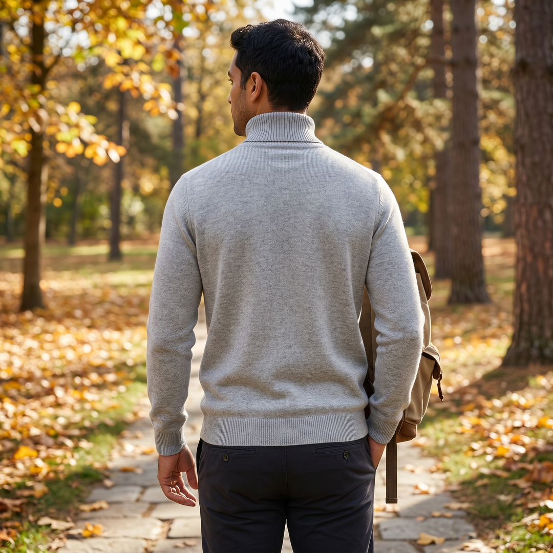 Turtleneck Sweater | Men's Slim Fit Knit, Classic Minimal Business Casual