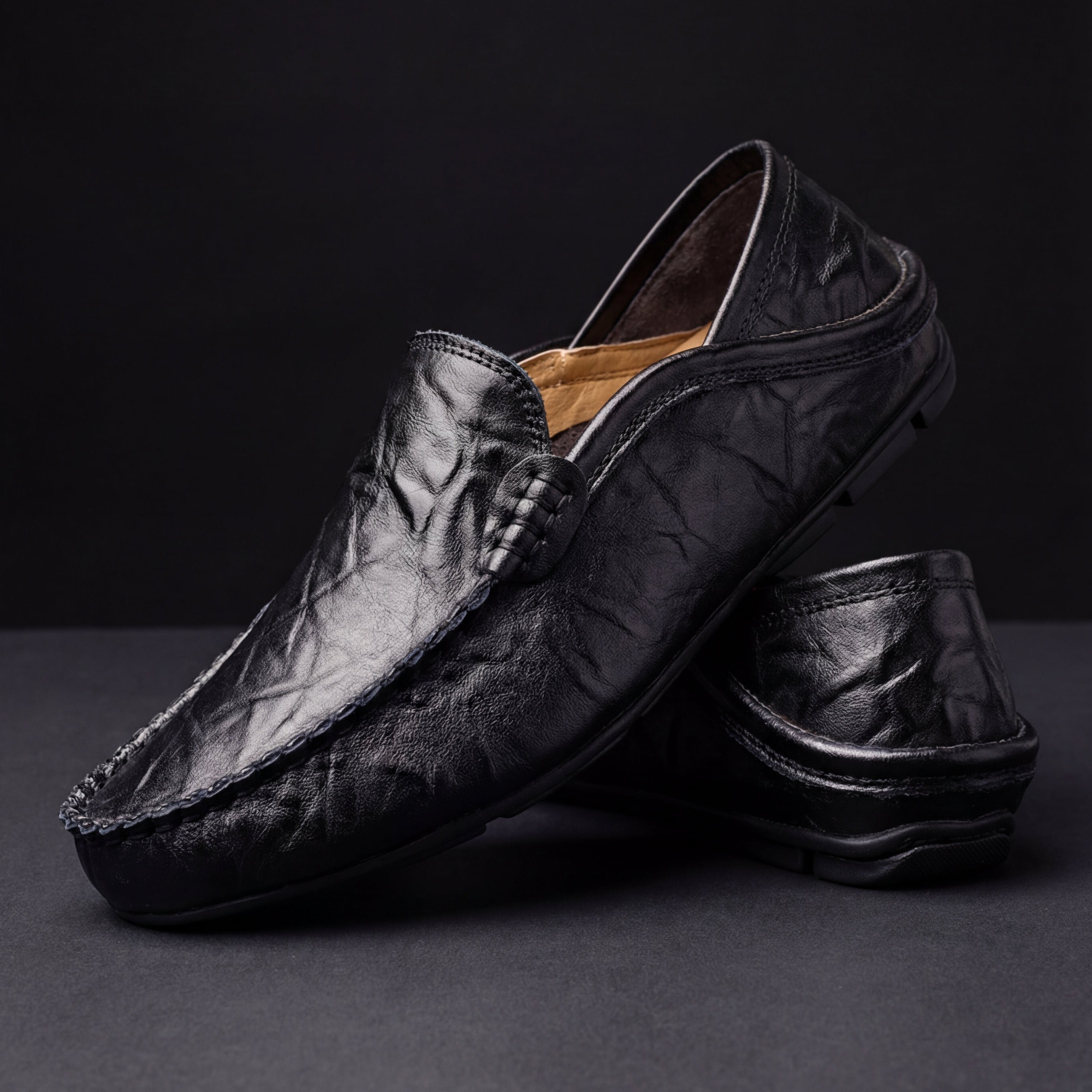 Men slip-on loafers cushioned sole available in beige navy black brown