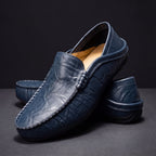 Men slip-on loafers cushioned sole available in beige navy black brown
