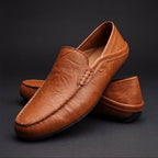 Men slip-on loafers cushioned sole available in beige navy black brown