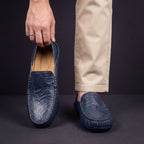 Men slip-on loafers cushioned sole available in beige navy black brown