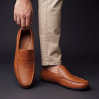 Men slip-on loafers cushioned sole available in beige navy black brown