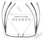 Multifocal glasses with anti-reflective coating and blue light filter for reading and distance