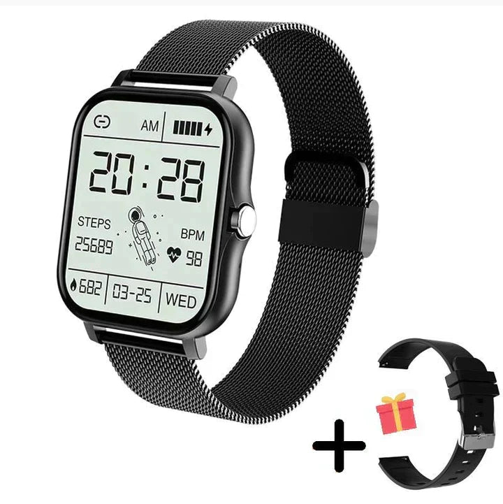 Smart watch with Bluetooth calling and health monitoring, 1.83" HD touchscreen fitness smartwatch