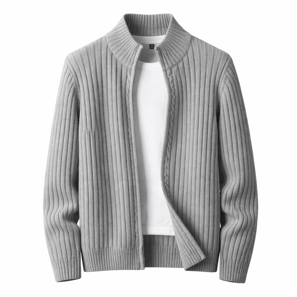 Men slim fit stand collar zip vest in Blue Grey and Black