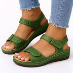 Women's orthopedic sandals with wedge heel and adjustable straps, open toe comfort fit