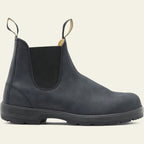 Women's leather ankle boots in grey and black, elegant timeless design for autumn and winter