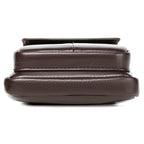 Men leather crossbody bag with zipper closure and adjustable shoulder strap
