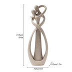 Resin abstract love sculpture decorative figurine in white and brown