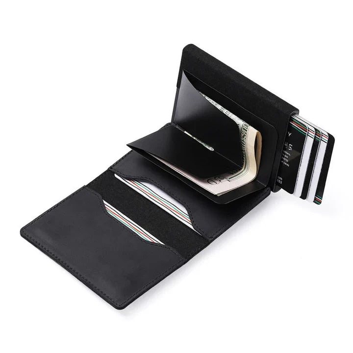 AirTag wallet RFID blocking slim card holder with money clip