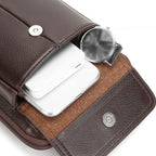 Men leather crossbody bag with zipper closure and adjustable shoulder strap