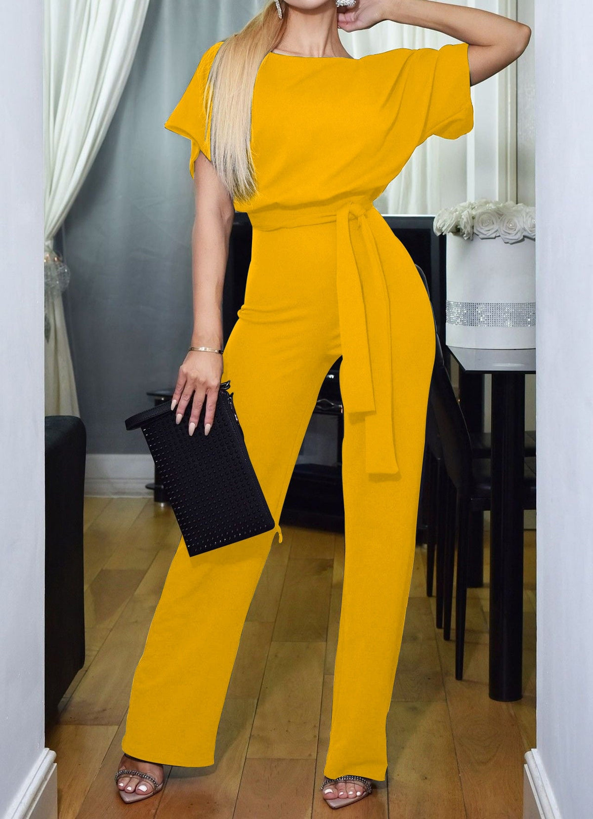 Women high waist wide leg jumpsuit in multiple colors