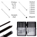 11-piece micro precision screwdriver set with magnetic tips and portable carrying case