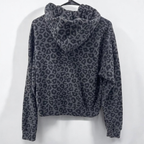Men oversized leopard print hoodie with kangaroo pocket and adjustable drawstring