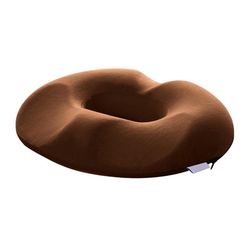 Memory foam donut seat cushion for hemorrhoid and tailbone pain relief