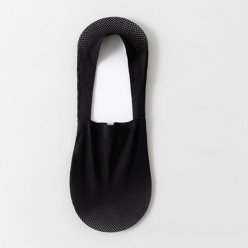 Invisible breathable anti-slip low cut socks, no-show design with cotton sole