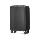 Aluminium hard shell suitcase with 360° spinner wheels, available in silver and black