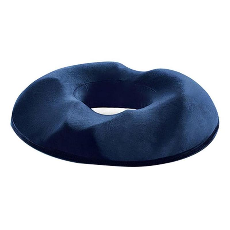 Memory foam donut seat cushion for hemorrhoid and tailbone pain relief