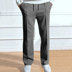 Men's slim fit trousers with elastic waistband, flexible smart casual pants