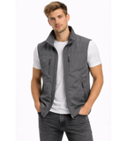 Men's sleeveless vest stand collar zip-up multi-pocket casual outdoor