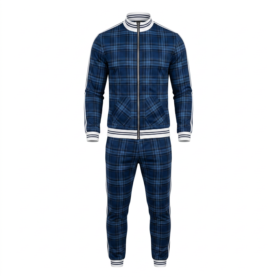 Men's Tracksuit - Slim Fit - Zip Jacket - Stripes