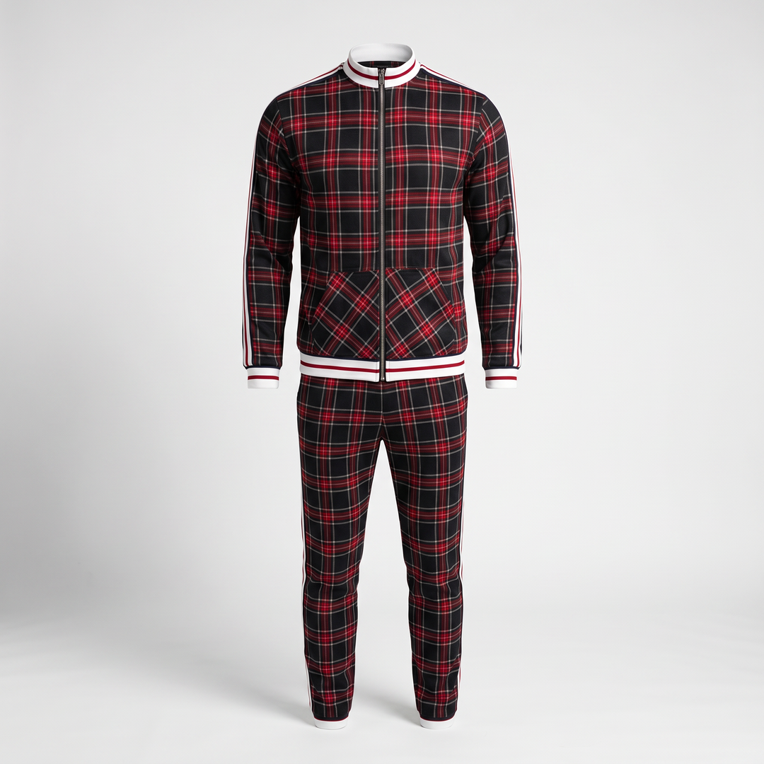 Men's Tracksuit - Slim Fit - Zip Jacket - Stripes