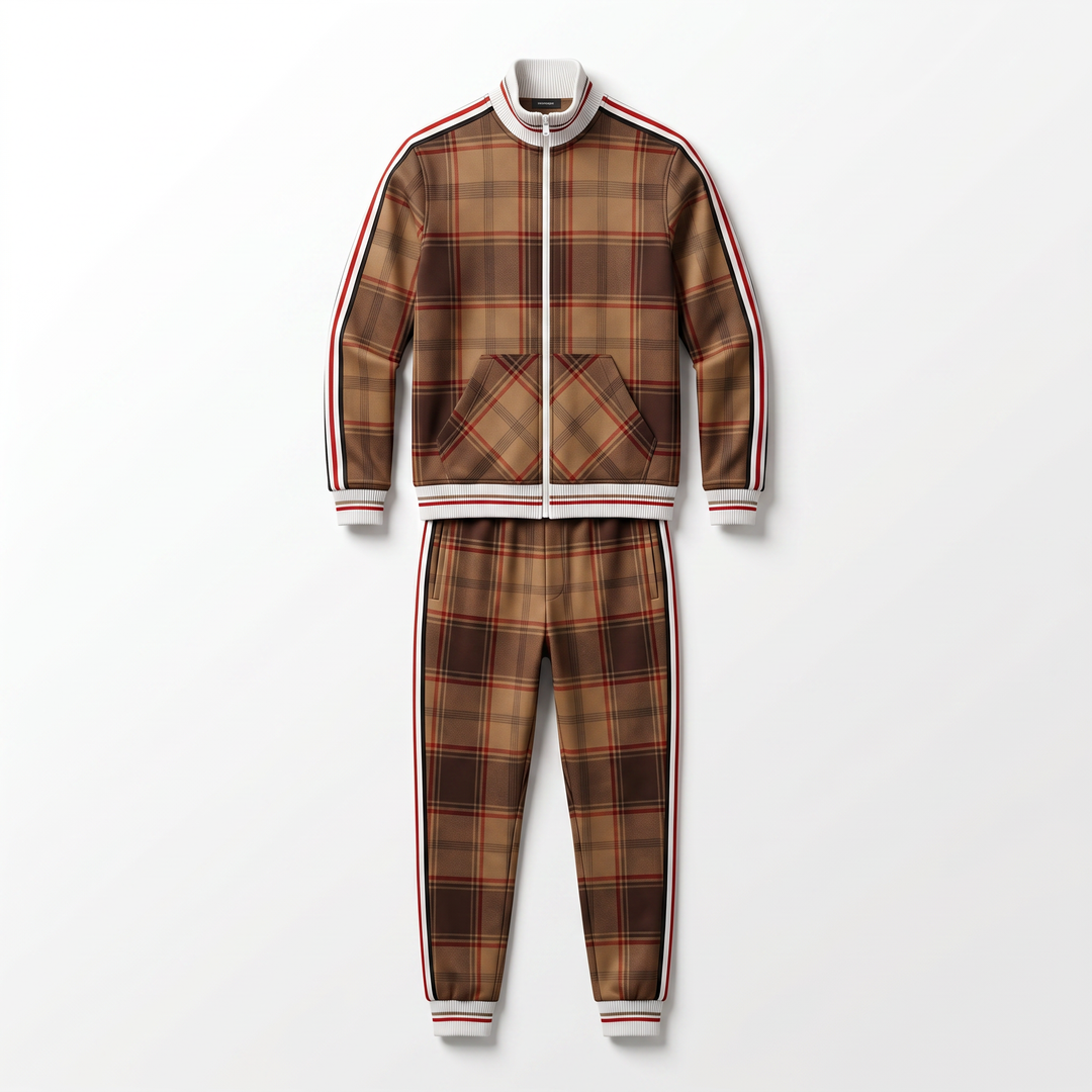 Men's Tracksuit - Slim Fit - Zip Jacket - Stripes