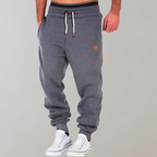 Men's jogger pants with elastic waistband and drawstring, casual relaxed fit