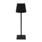 Dimmable rechargeable wireless LED table lamp with pleated shade warm white light