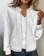 Women's casual jacket with pockets and modern fit, premium cotton blend