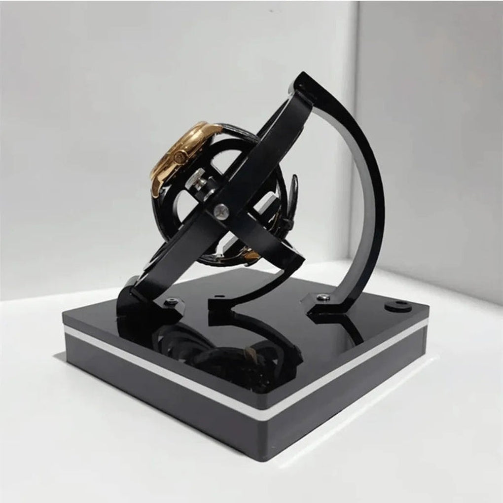 Automatic watch winder for mechanical watches with quiet motor and programmable rotation
