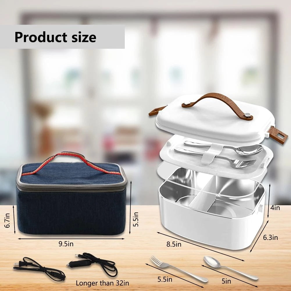 Electric lunch box 3-in-1 car and office food heater 1.8L capacity