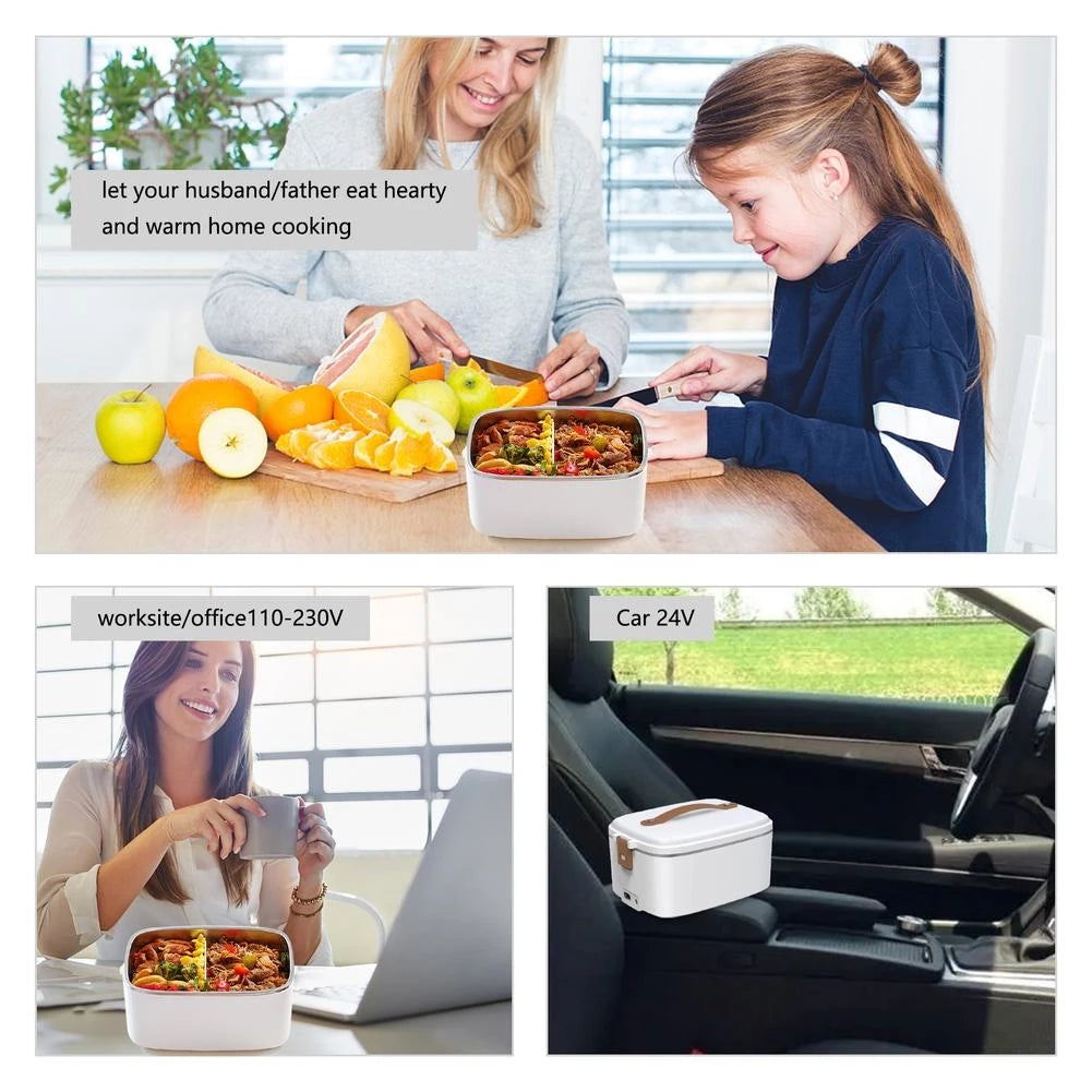 Electric lunch box 3-in-1 car and office food heater 1.8L capacity
