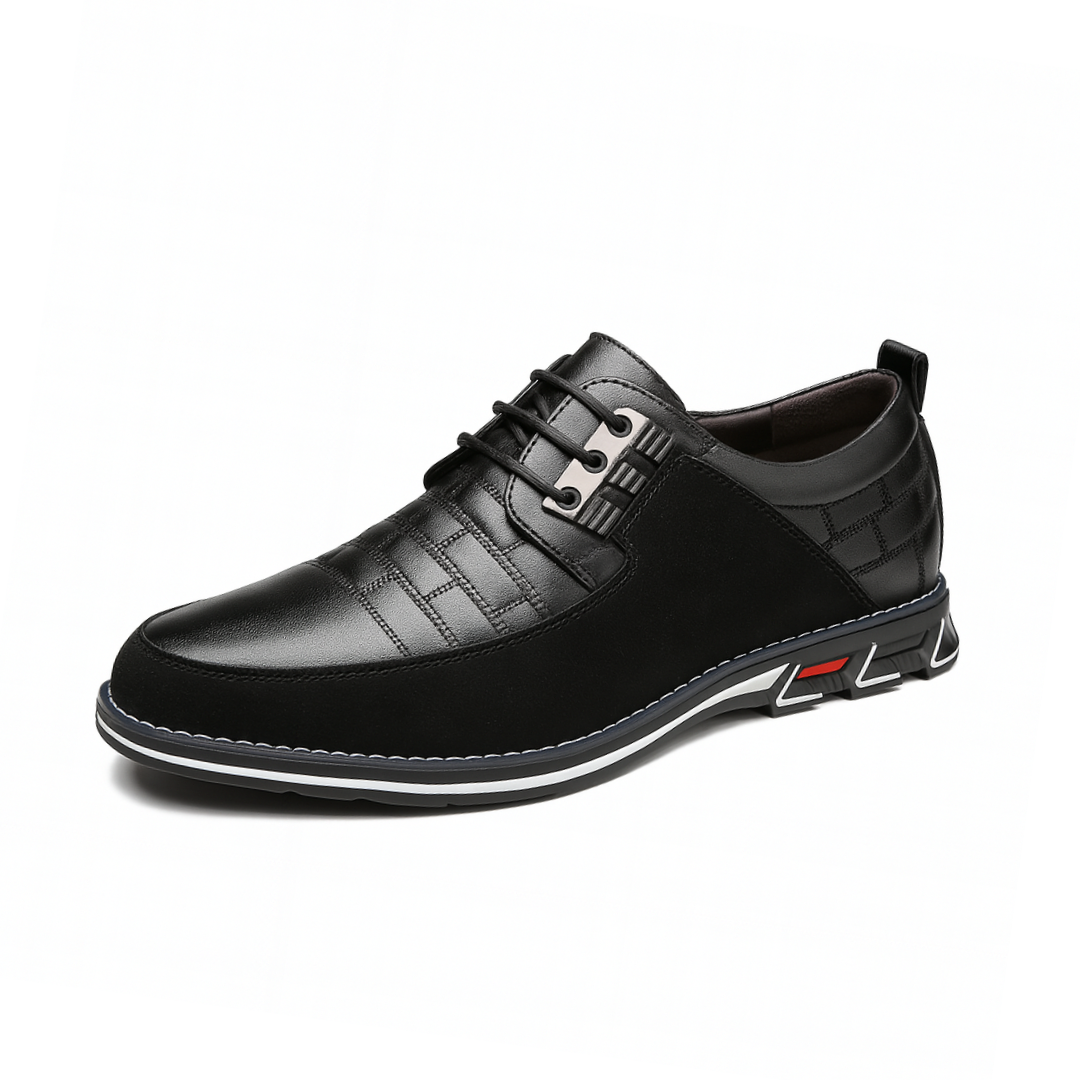 Men's Leather Oxford Derby Shoes | Cushioned Insole Comfort | Wide Fit