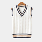 Men cotton sleeveless sweater V neck in multiple colours