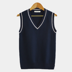 Men cotton sleeveless sweater V neck in multiple colours