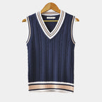 Men cotton sleeveless sweater V neck in multiple colours