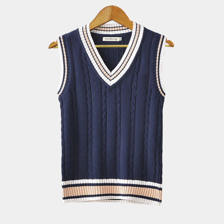 Men cotton sleeveless sweater V neck in multiple colours
