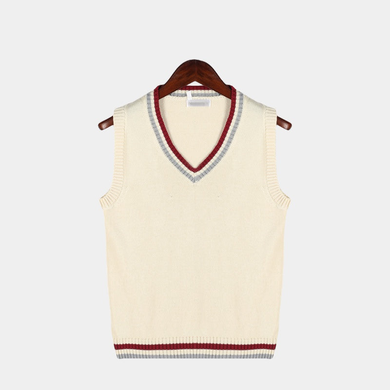 Men cotton sleeveless sweater V neck in multiple colours