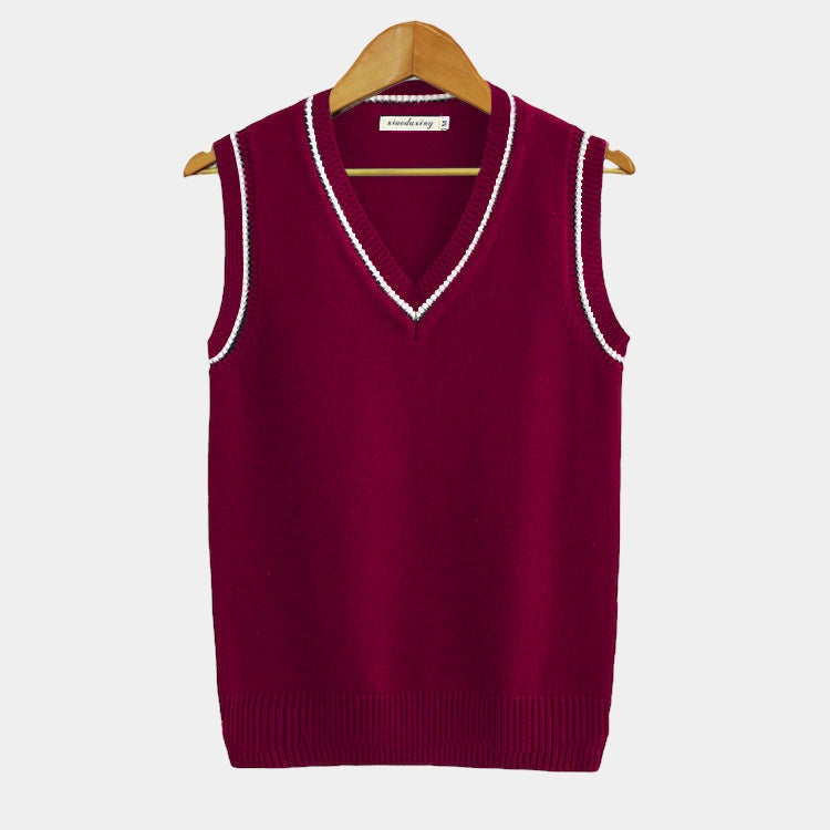 Men cotton sleeveless sweater V neck in multiple colours