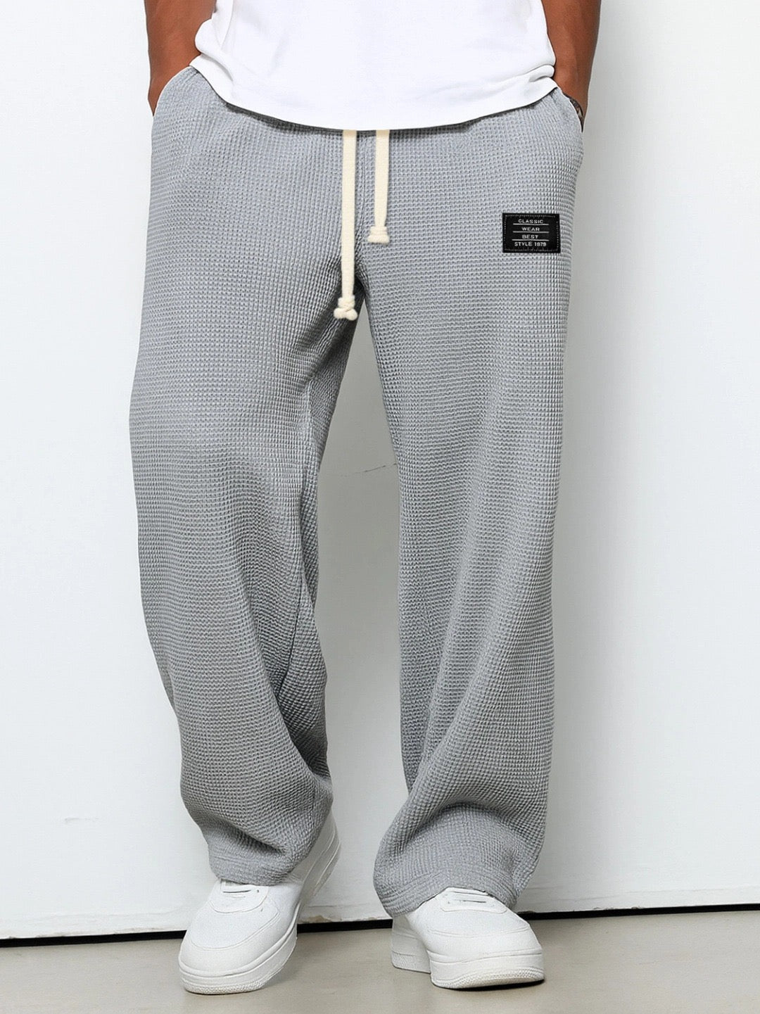 Men's comfort trousers relaxed fit with adjustable waistband, breathable everyday pants