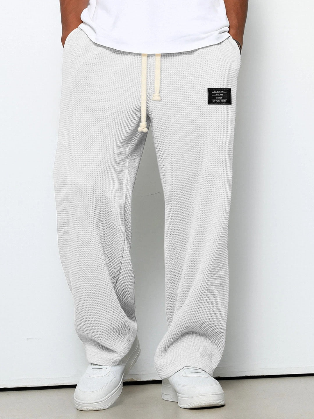 Men's comfort trousers relaxed fit with adjustable waistband, breathable everyday pants