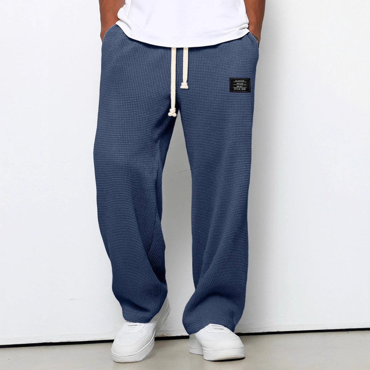 Men's comfort trousers relaxed fit with adjustable waistband, breathable everyday pants
