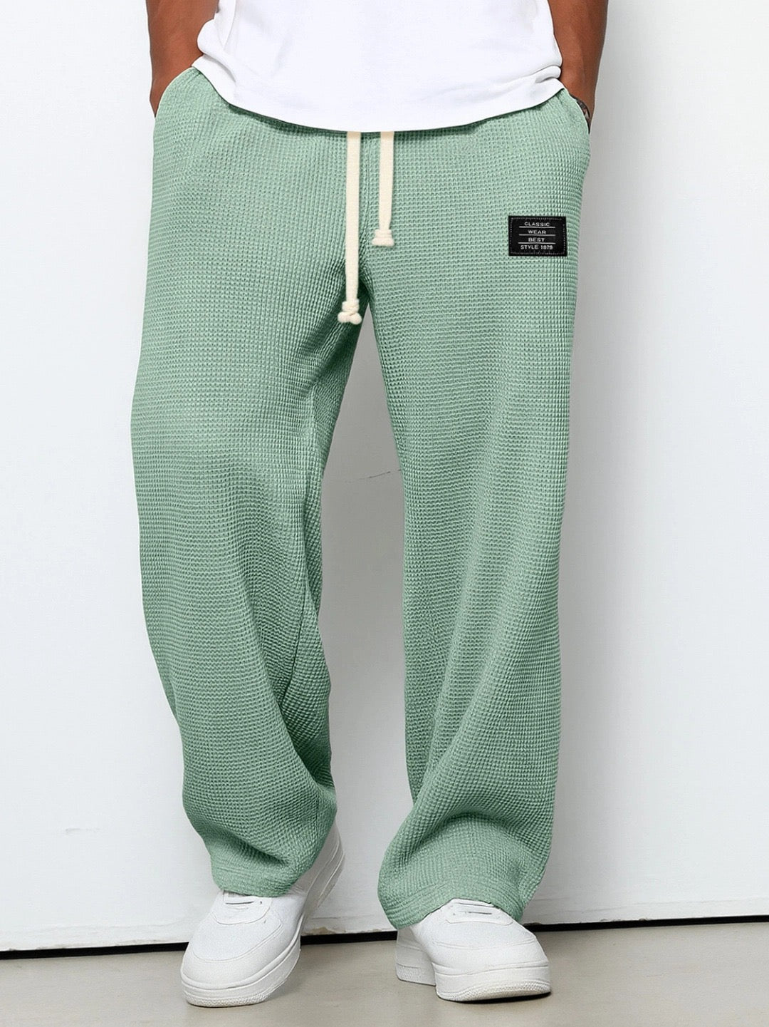 Men's comfort trousers relaxed fit with adjustable waistband, breathable everyday pants