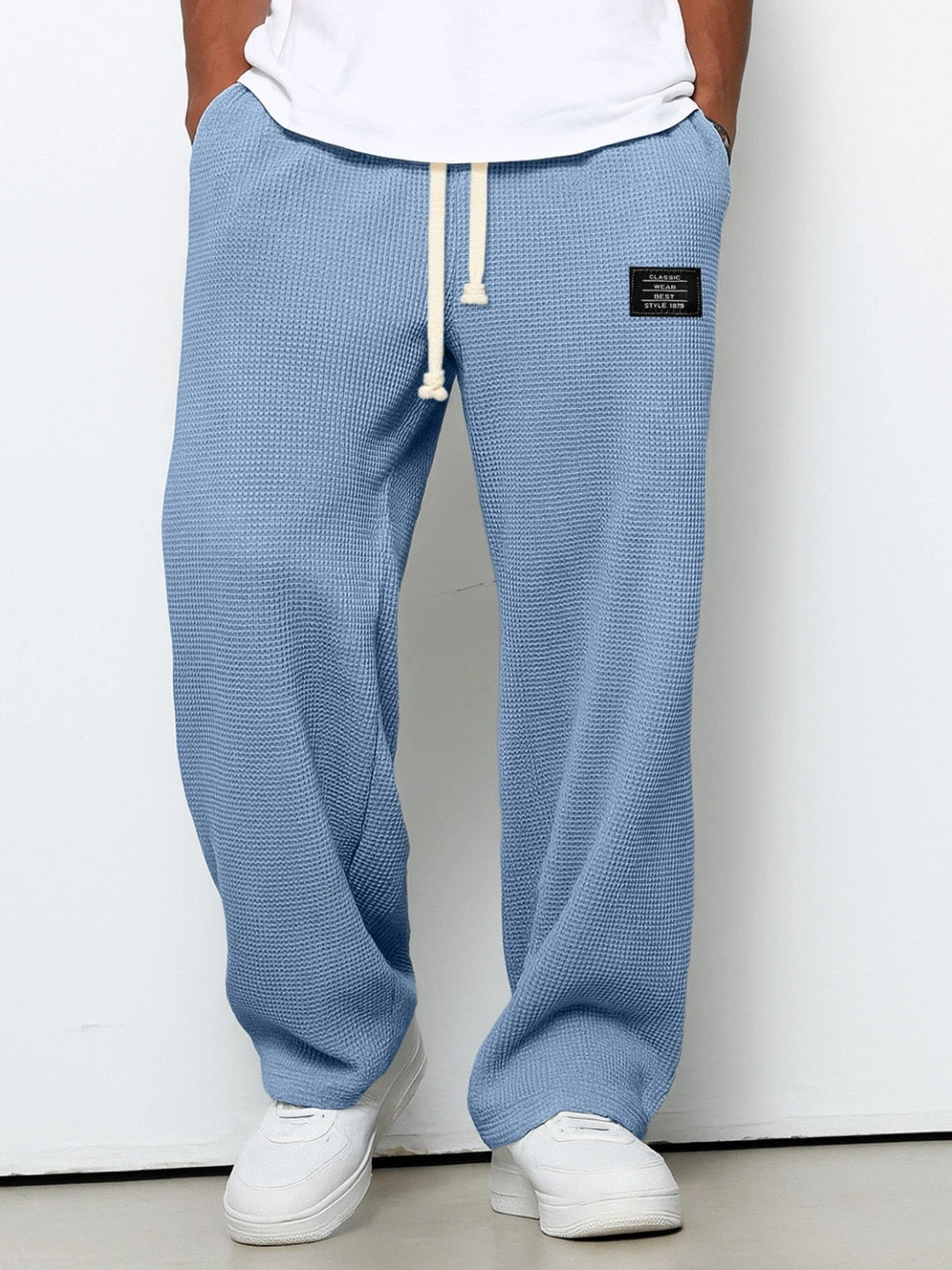 Men's comfort trousers relaxed fit with adjustable waistband, breathable everyday pants