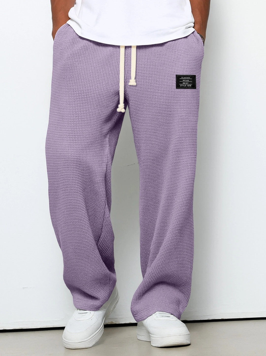 Men's comfort trousers relaxed fit with adjustable waistband, breathable everyday pants